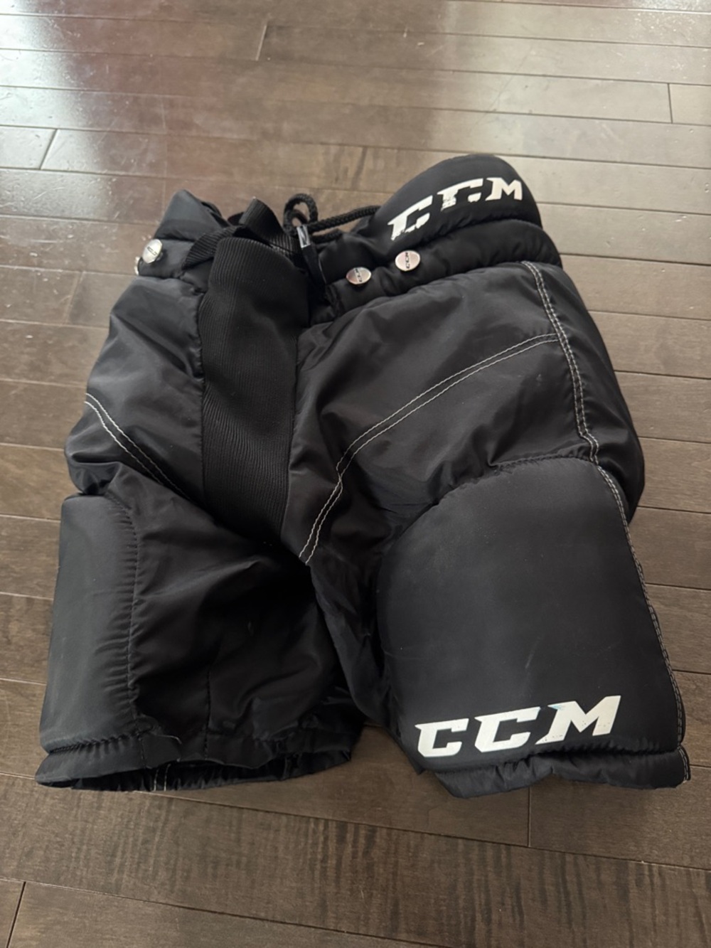 YT CCM Black Ice Hockey Pants with White Logo